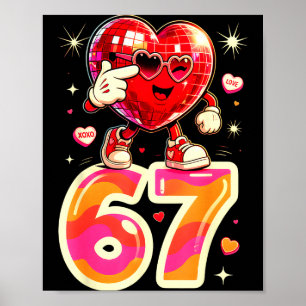 Poster Disco Cœur Six Sept 67 Mème Saint-Valentin Enfants