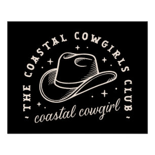 Poster Disco côtier cosmologique cowgirls noir esthétique