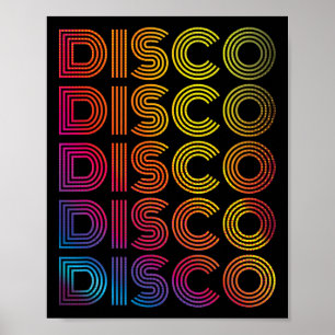Poster Disco Dancing Party des années 70 Retro Old Sch Vi