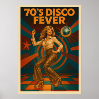 Poster Disco Fever V02 des années 70