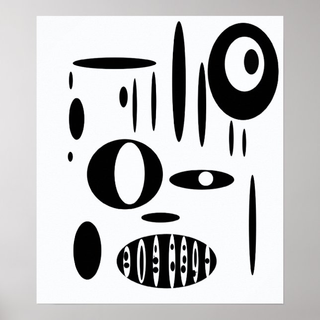 Poster Discours Cirkel noir et blanc (Devant)