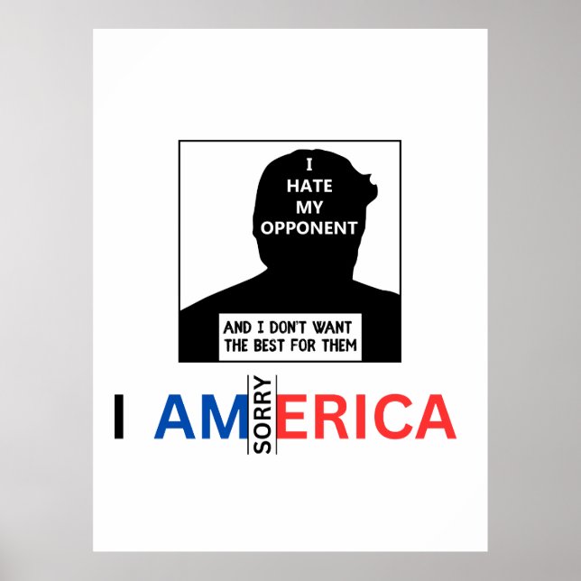 Poster Discours funèbre de Donald Trump 'Je hais mon adve (Devant)