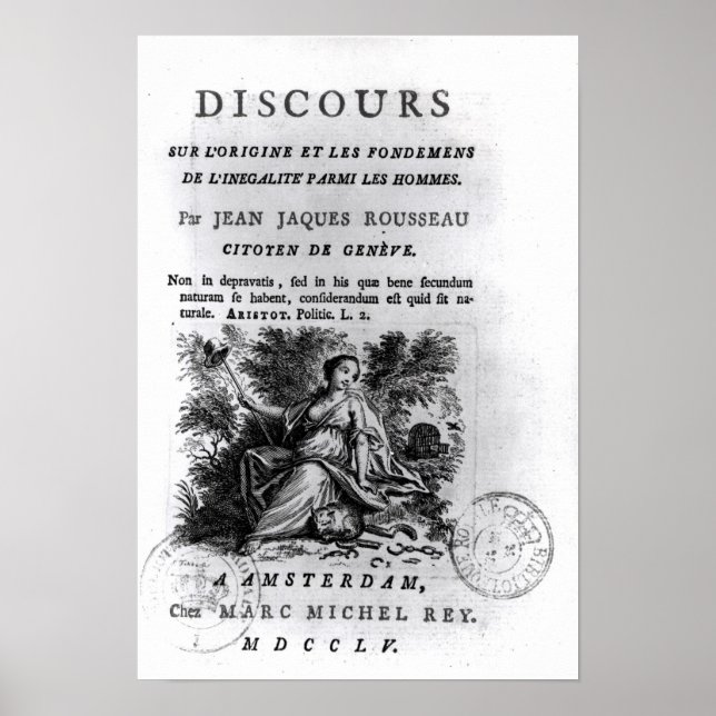Poster 'Discours l'Origine et les Fondements (Devant)