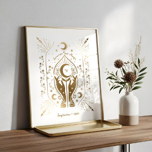 Poster Diseur de bonne aventure étoile et lune Monogramme