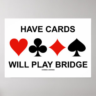 Poster Disposez De Cartes Joueront À Bridge (Quatre Costu