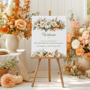 Poster Disposition Florale Bohème d'Automne pour un Anniv