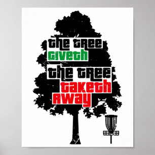 Poster Disquage Golf Drôle Disque Sports Arbre Icône Art 