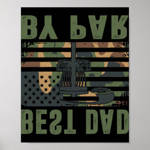 Poster Disque de golf camouflé Meilleur papa de Par Drape