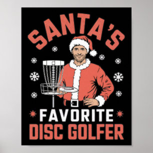 Poster Disque de golf drôle de Noël Hommes Xmas Disque de