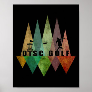 Poster Disque de golf géométrique stylisé cool et croquis