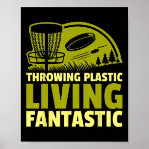 Poster Disque de golf Lancer du plastique Vivre un disque