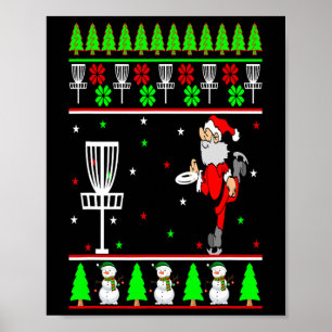 Poster Disque de golf Noël Festif Père Noël Noël dégueula