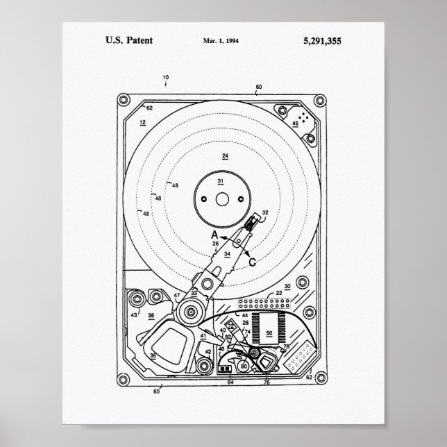 Poster Disque dur 1994 Brevet Art Livre blanc (Devant)