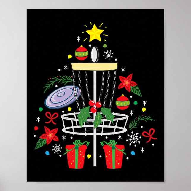Poster Disque Golf Frisbee Arbre de Noël Arbre de Noël Fu (Devant)