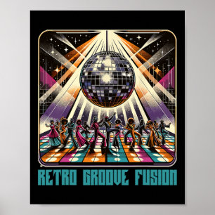 Poster Disque les années 70 80s Disco Retro Groove Fusion