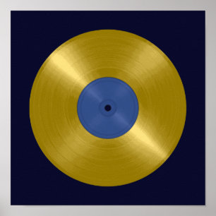 Poster Disque vinyle album or