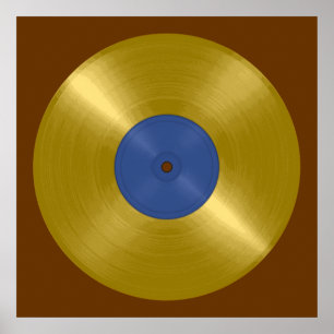 Poster Disque vinyle album or en or