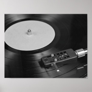 Poster Disque vinyle jouant sur une platine