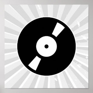 Poster disque vinyle rétro