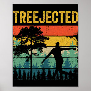 Poster Disques de Disc Golf Drôles Rejetés par les Arbres
