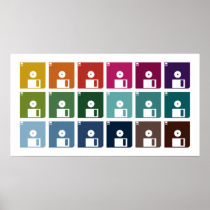 Poster Disques souples colorés