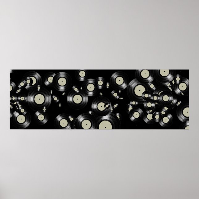 Poster disques vinyle de musique LP noir (Devant)