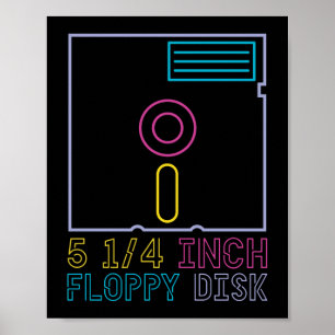 Poster Disquette Neon des années 80 90