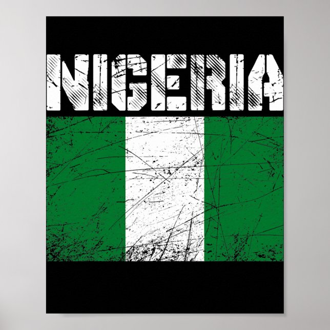 Poster Distorsion du drapeau patriotique du Nigeria Homme (Devant)
