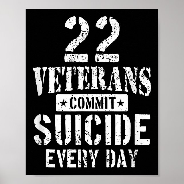 Poster Distressed 22 Veterans Commit Suicide Every Day  (Devant)