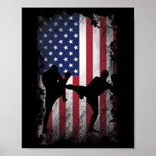 Poster Distressed américain Drapeau botté en bottes Usa P