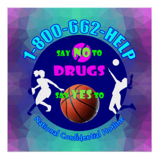 Poster Dites NON aux drogues - Dites OUI au basket-ball!