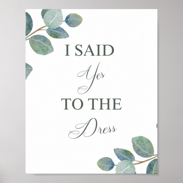 Poster Dites oui à la robe | Magasin de vêtements Mariage (Devant)