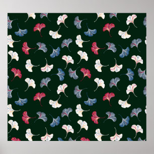 Poster Ditsy Ginkgo : L'Automne Sombre Et Sans Apparence.
