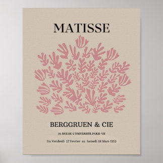 Poster Dittelle Blush Rose Matisse feuille peinture mural