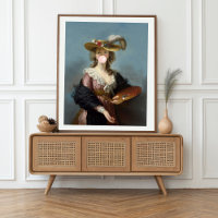Diva de la gomme à bulles dans un chapeau de paill