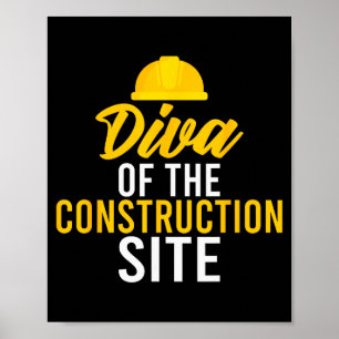 Poster Diva du chantier de construction ouvrier de constr