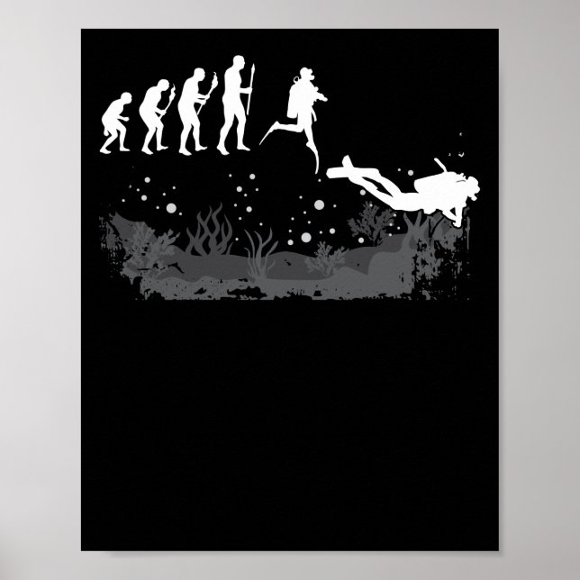 Poster Diver Evolution Plongée Plongée Plongée Plongée (Devant)
