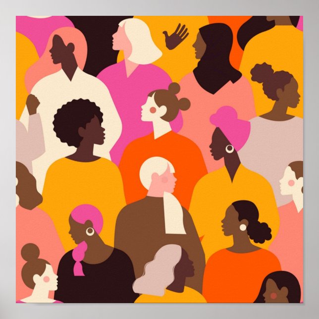 Poster Divers visages féminins (Devant)