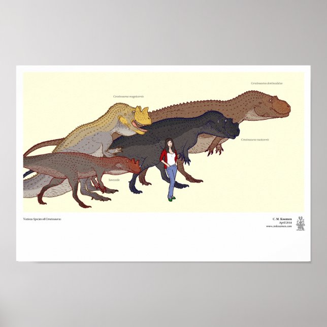 Poster Diverses espèces de Ceratosaurus (Devant)