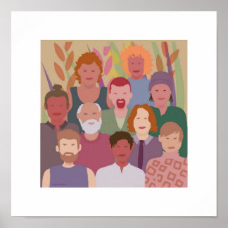 Poster diversité hommes carré