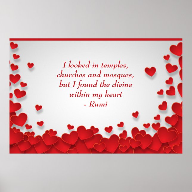 Poster Divine dans mon coeur Amour & Citation Spirituelle (Devant)