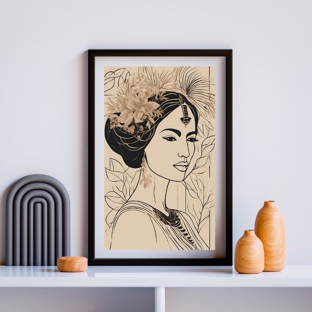 Poster Divine Goddess Line Art (Créateur téléchargé)