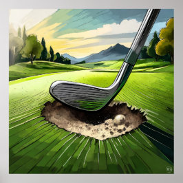 Poster Divot King - Golf Art Imprimer
