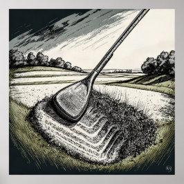 Poster Divot King - Golf Art Imprimer