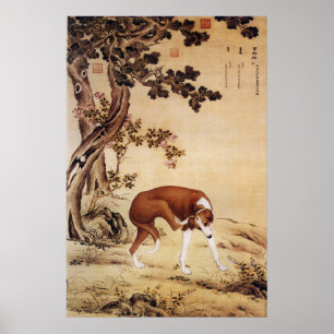 Poster Dix Chiens Primés - Le Chien À Fond D'Or