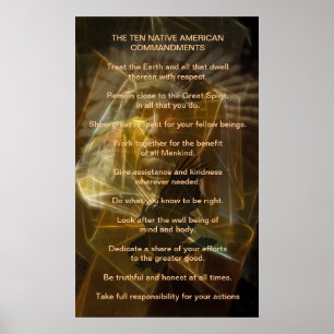 Poster Dix commandements amérindiens