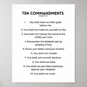 Poster Dix commandements Arrière - plans blancs