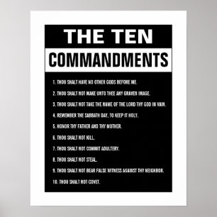 Poster Dix Commandements Bible Verse Chrétien Religieux