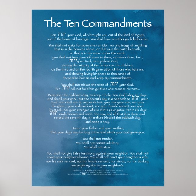 Poster Dix Commandements Bleu (Devant)