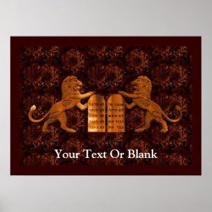 Poster Dix commandements et lions